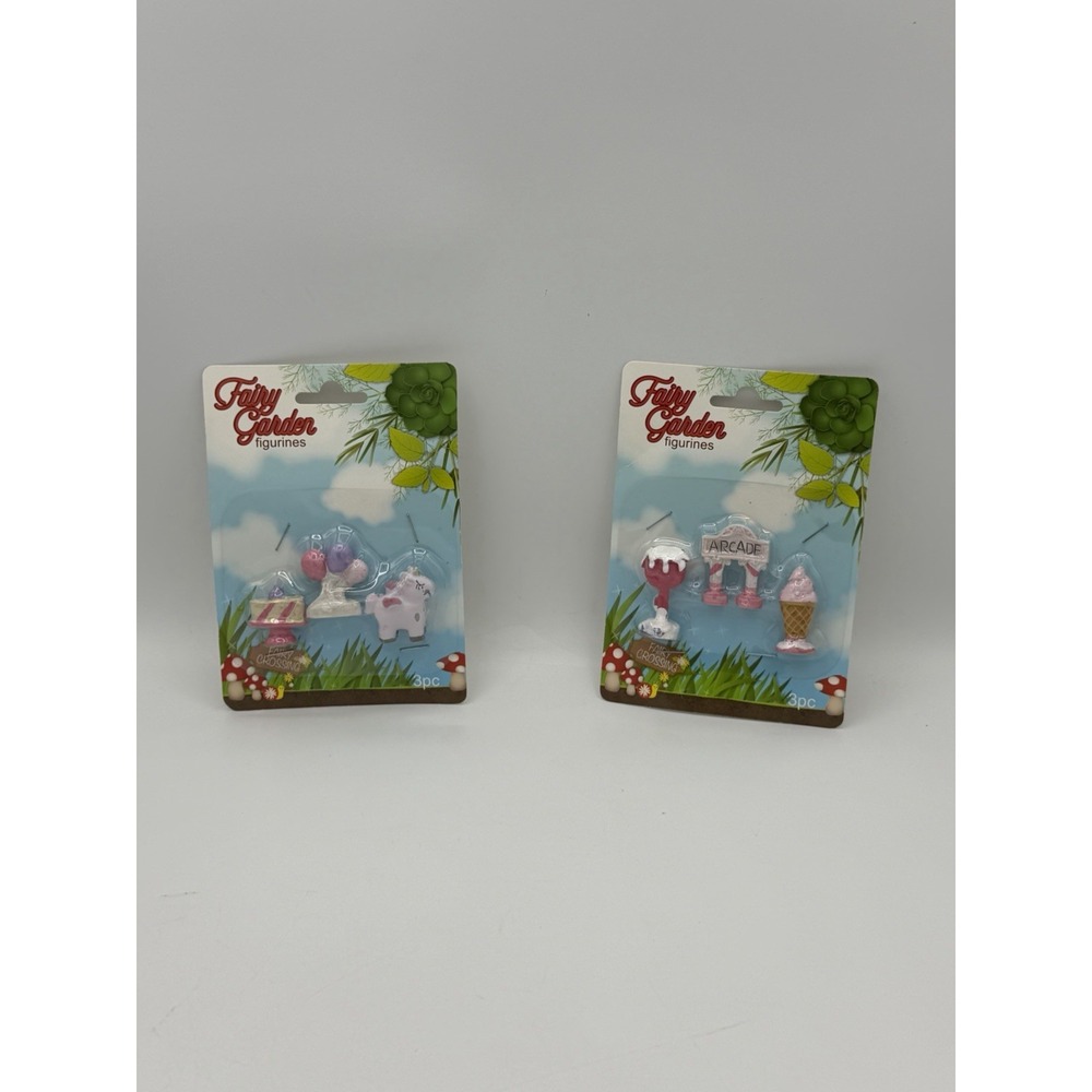 Fairy Garden Miniature Figurines Sweets Unicorn Arcade Set 6pc Dollhouse Decor